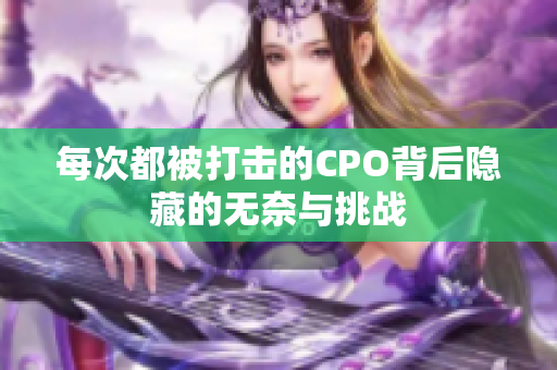 每次都被打击的CPO背后隐藏的无奈与挑战